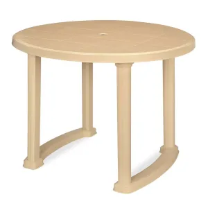 Nilkamal Family Plastic Table L850 x W850 x H725mm Marble Beige