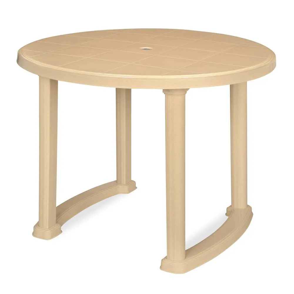 Nilkamal Family Plastic Table L850 x W850 x H725mm Marble Beige