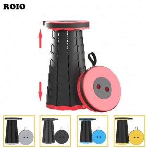 Outdoor Foldable Stool Chairs Portable Seat Stool Lounge Camping Retractable Plastic Seat Lightweight Convenient Fishing Chair