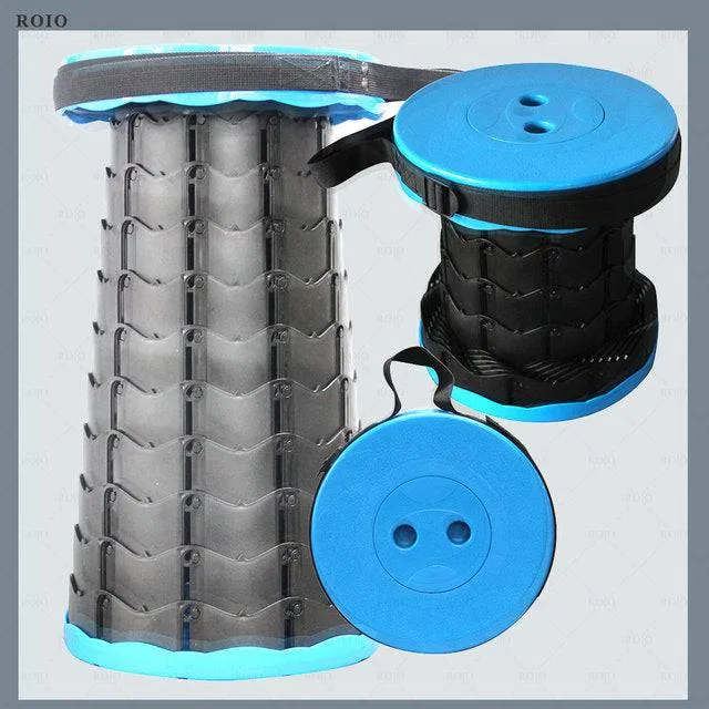 Outdoor Foldable Stool Chairs Portable Seat Stool Lounge Camping Retractable Plastic Seat Lightweight Convenient Fishing Chair