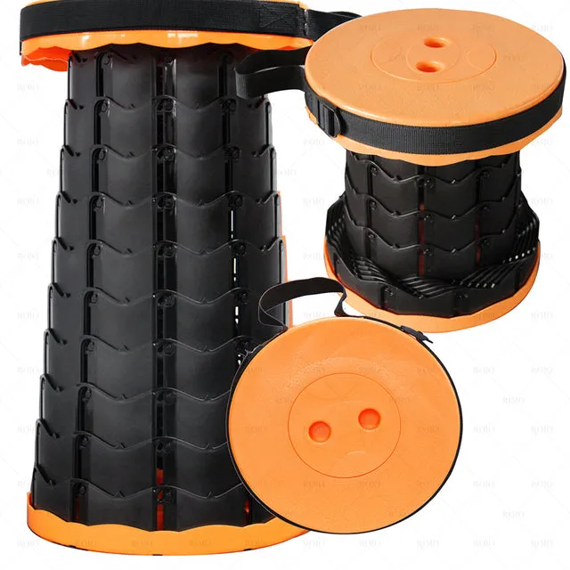 Outdoor Foldable Stool Chairs Portable Seat Stool Lounge Camping Retractable Plastic Seat Lightweight Convenient Fishing Chair
