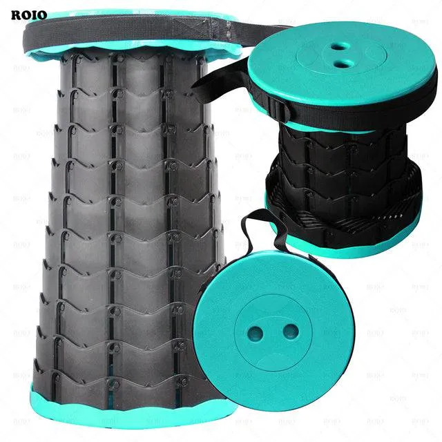 Outdoor Foldable Stool Chairs Portable Seat Stool Lounge Camping Retractable Plastic Seat Lightweight Convenient Fishing Chair