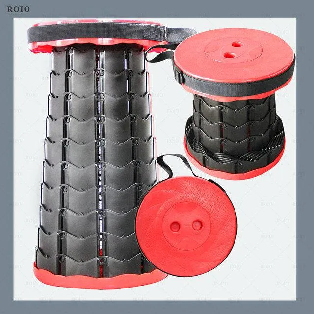 Outdoor Foldable Stool Chairs Portable Seat Stool Lounge Camping Retractable Plastic Seat Lightweight Convenient Fishing Chair