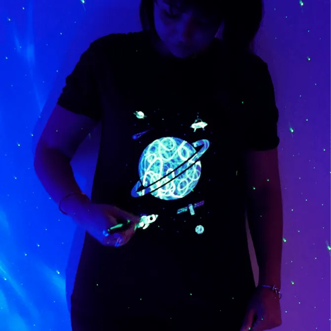 Outer Space Glow In The Dark Black T-shirt
