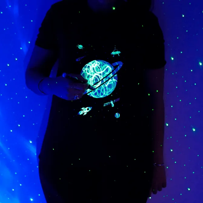 Outer Space Glow In The Dark Black T-shirt