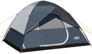 Pacific Pass Camping Tent 6 Person Family Dome Tent with Removable Rain Fly, Easy Setup for Camp Backpacking Hiking Outdoor , Navy Blue, 118.1X118.1X74.8 Inches