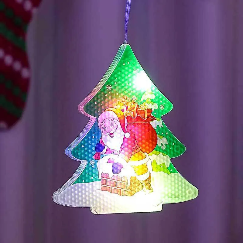 Painted Christmas Curtain Lights