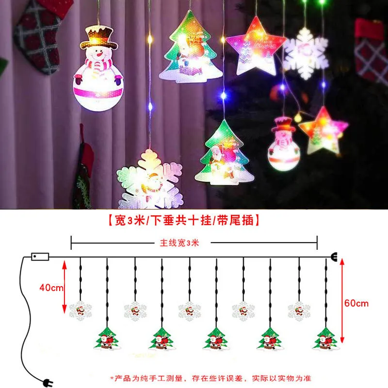 Painted Christmas Curtain Lights