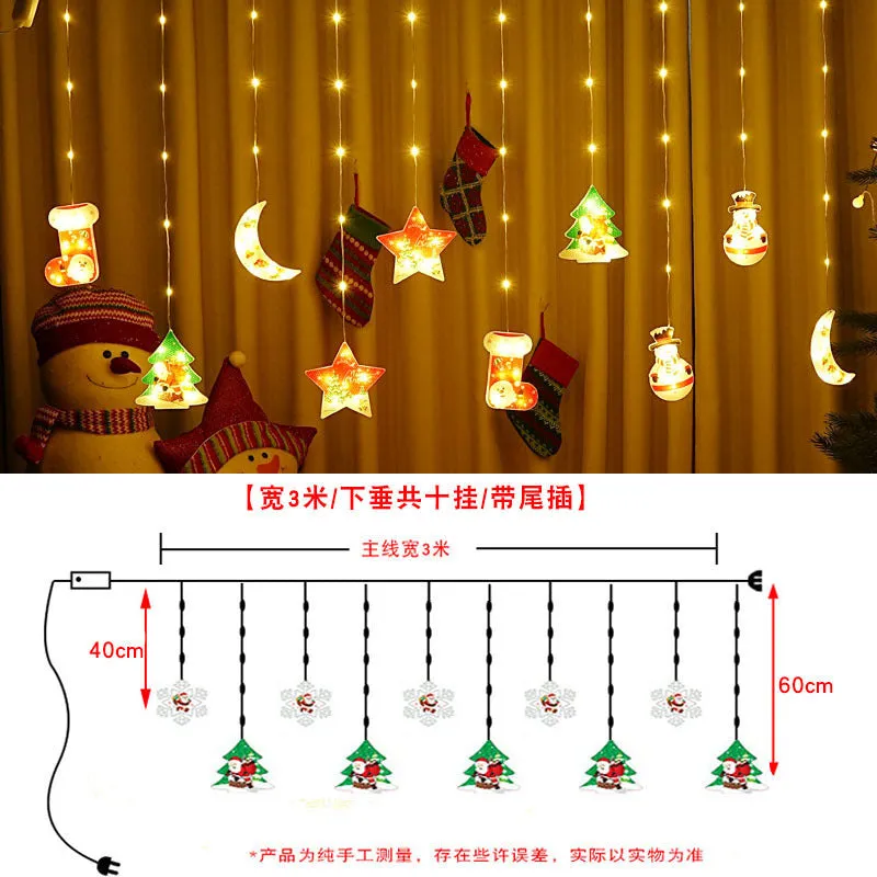 Painted Christmas Curtain Lights