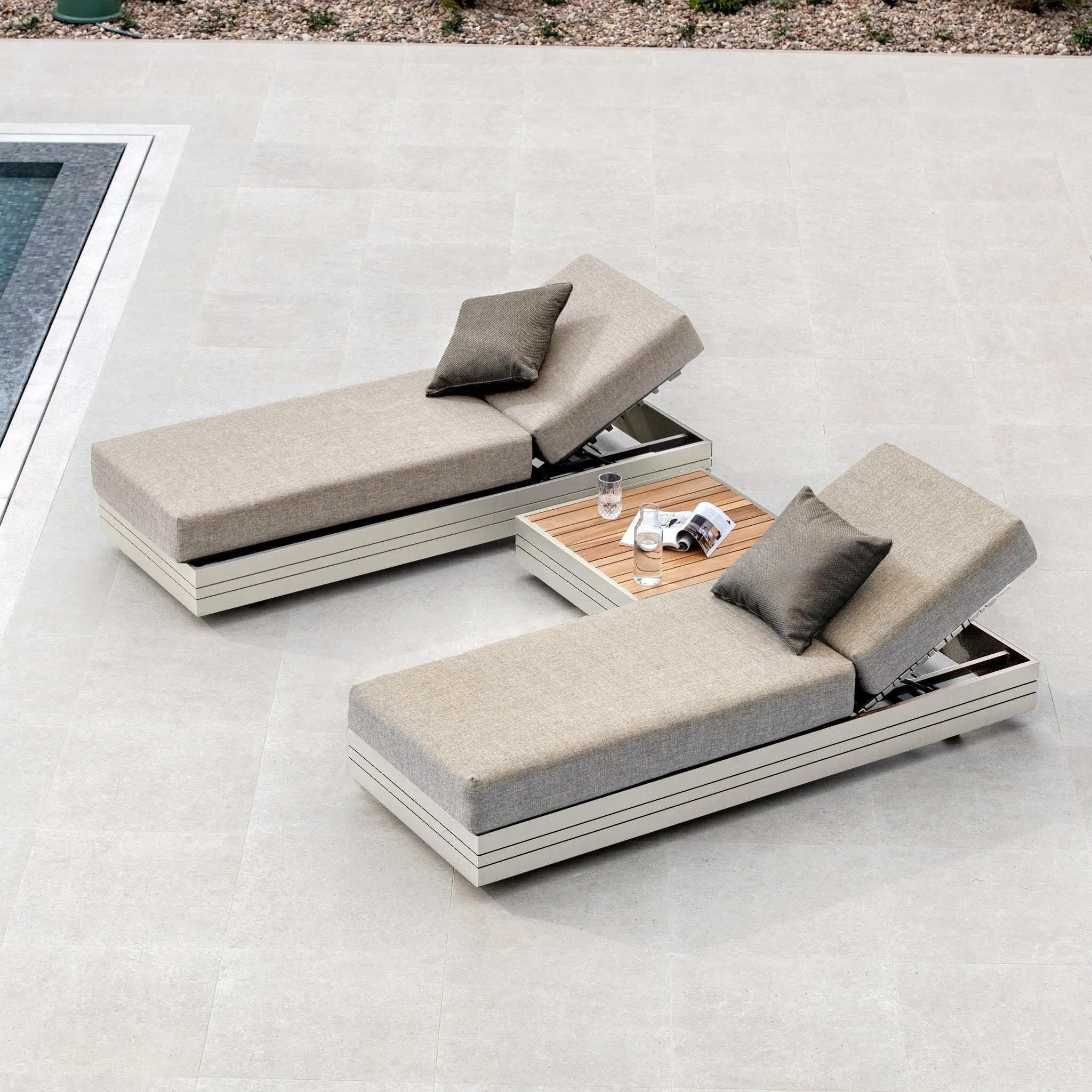 Panama 3 Seat Sofa with Sun Lounger Feature in Latte