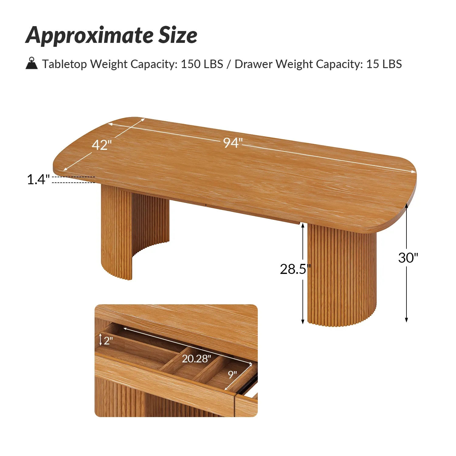 Plano 94" Dining Table