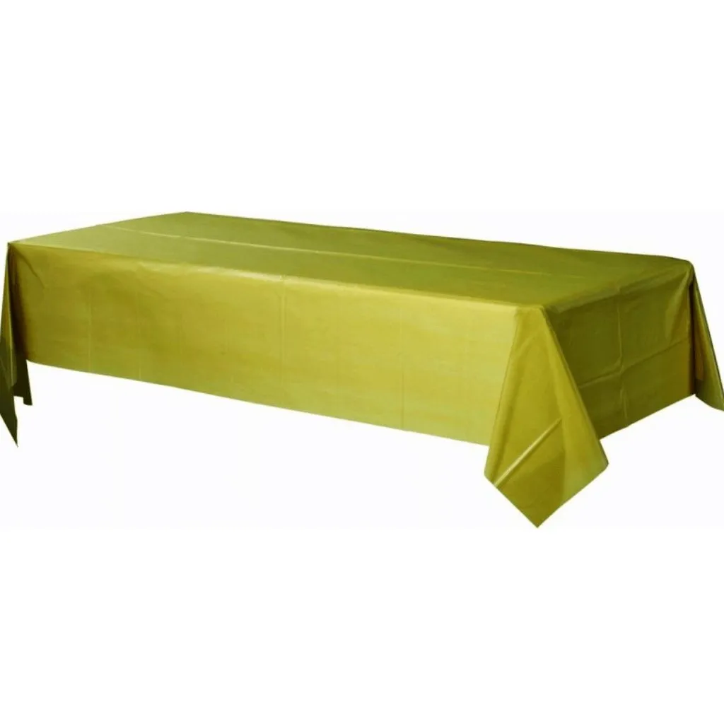 Plastic Rectangular Tablecover Gold Sparkle