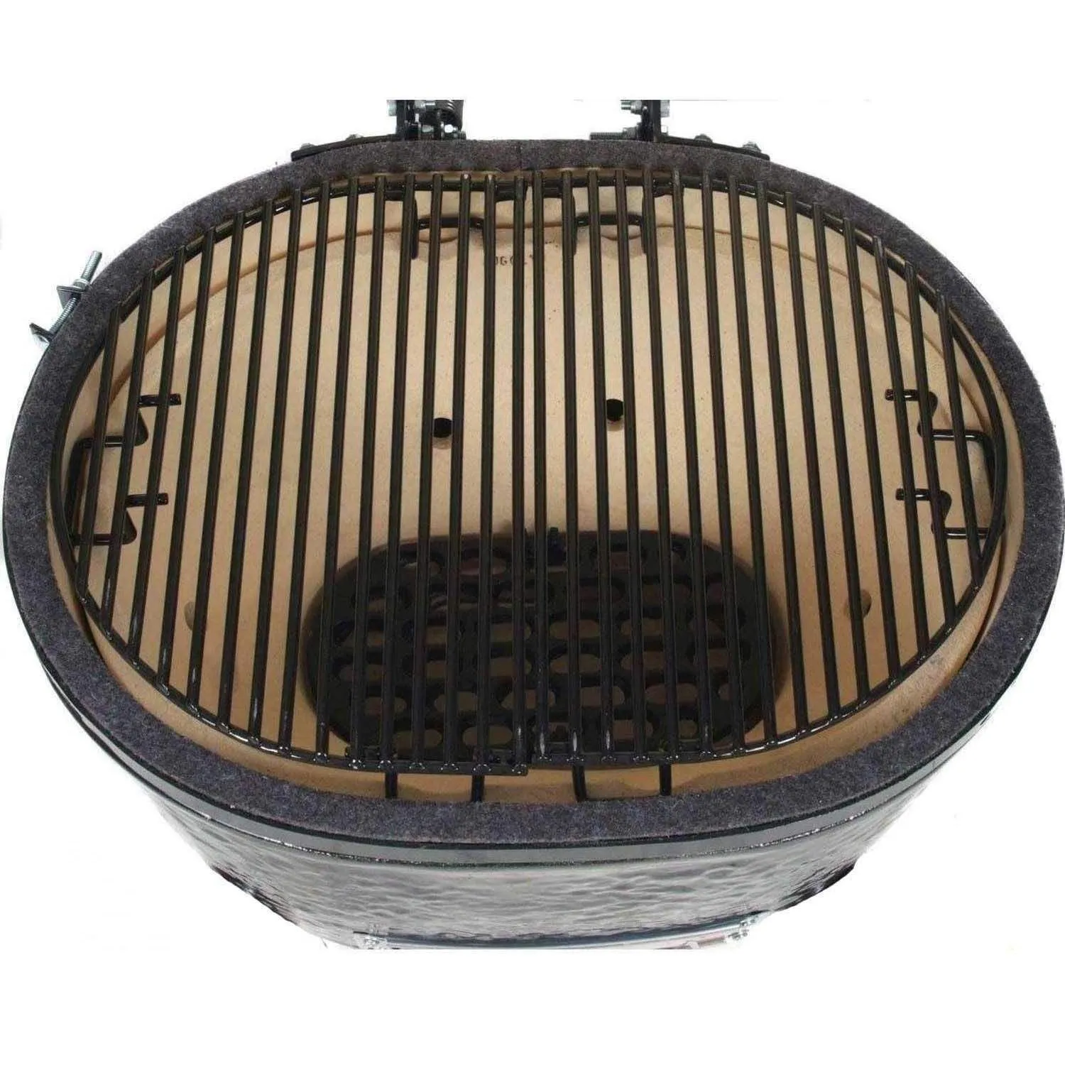 Primo Oval Junior 200 Ceramic Kamado Grill with Cradle & Side Shelves