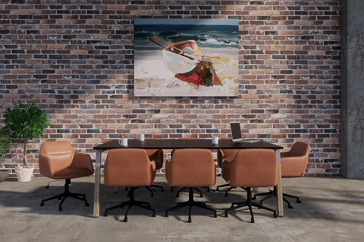Quadro A Legs Modern Boardroom Table - Wood Legs Cross Beam [2400L x 1200W]