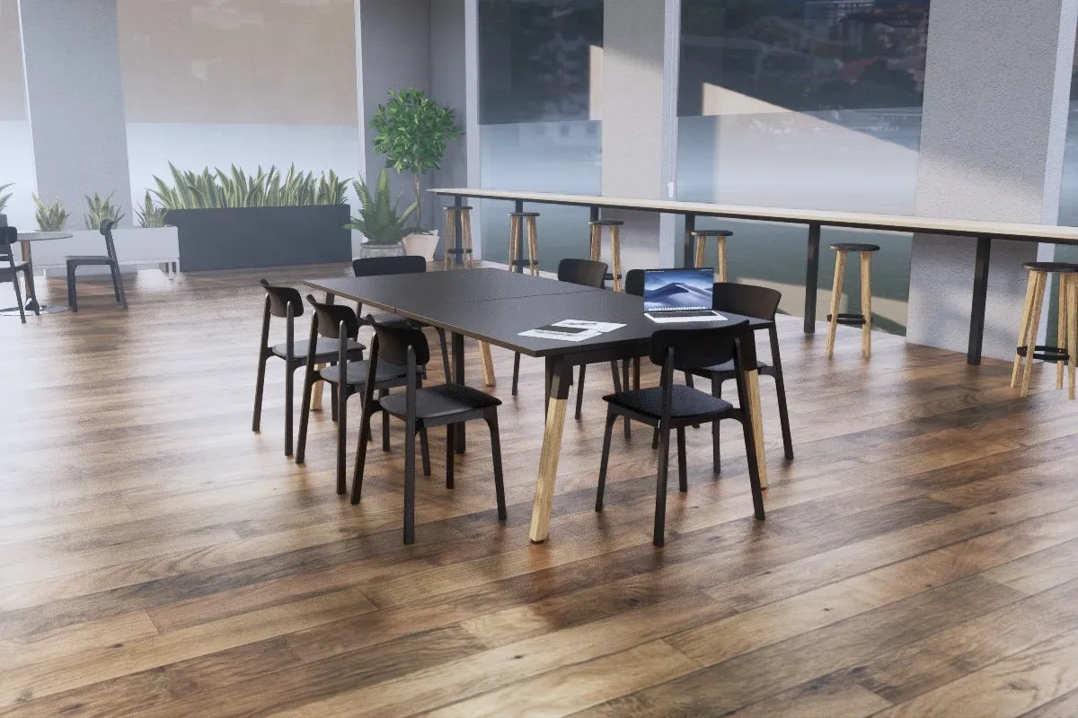 Quadro A Legs Modern Boardroom Table - Wood Legs Cross Beam [2400L x 1200W]