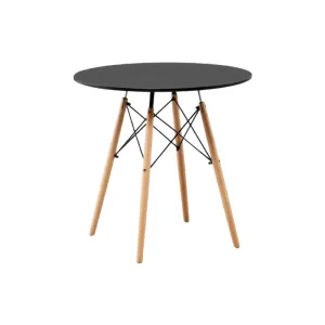 Round Wooden Legs Round Table T08-80 -Black