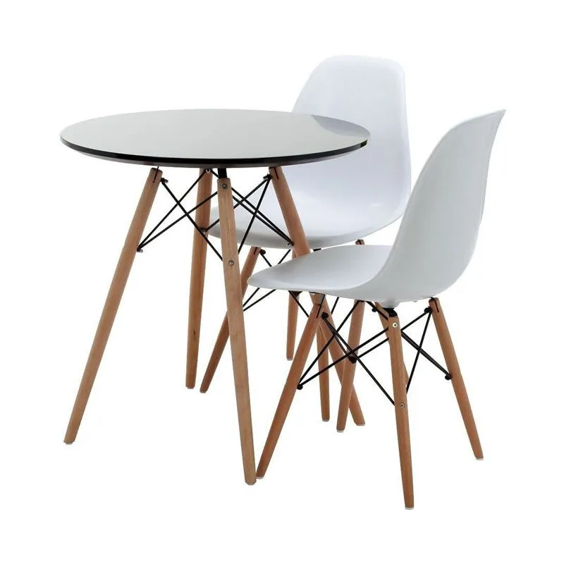 Round Wooden Legs Round Table T08-80 -Black