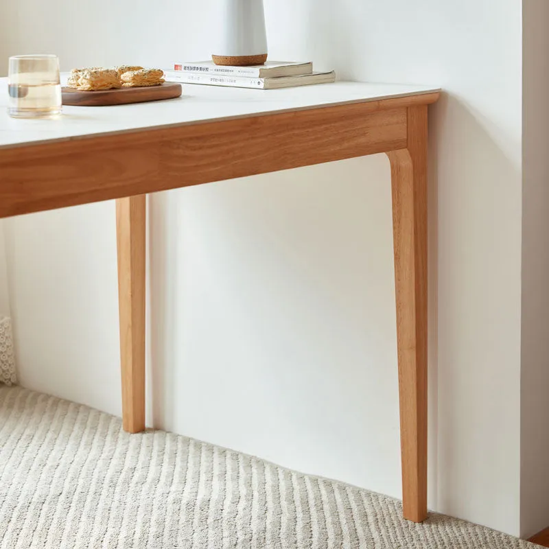 Solid Wood and Slate Dining Table