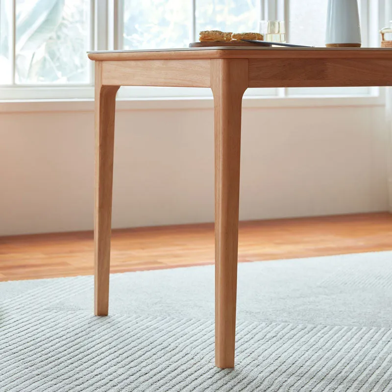 Solid Wood and Slate Dining Table