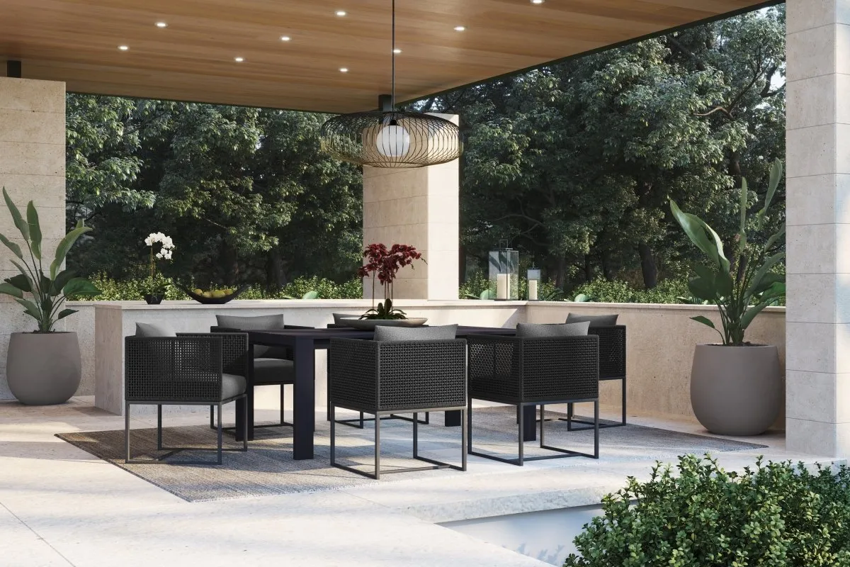 Sunpan Lucerne Dining Table - Sterling Black - 70"