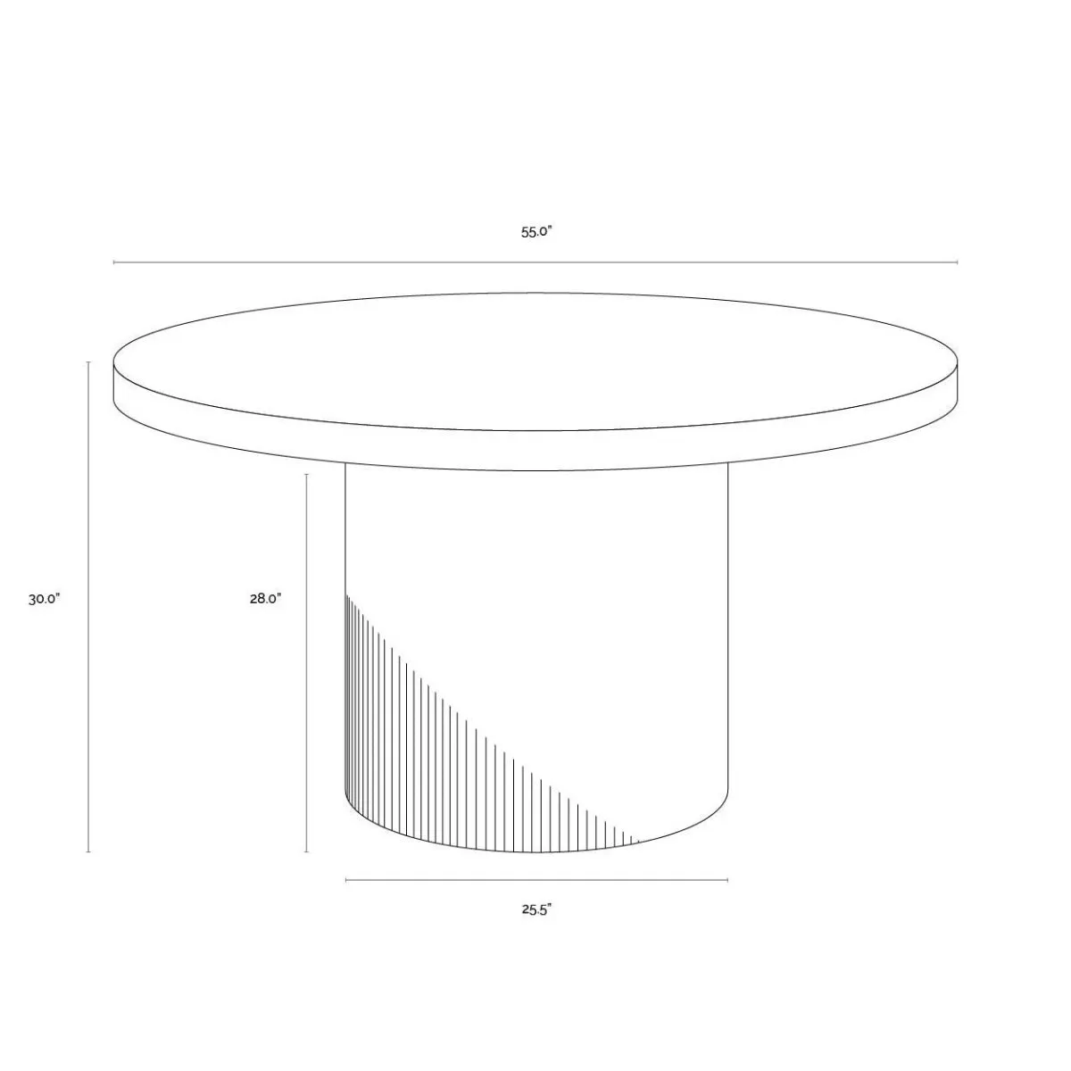 Sunpan Nicolette Dining Table - White - 55"