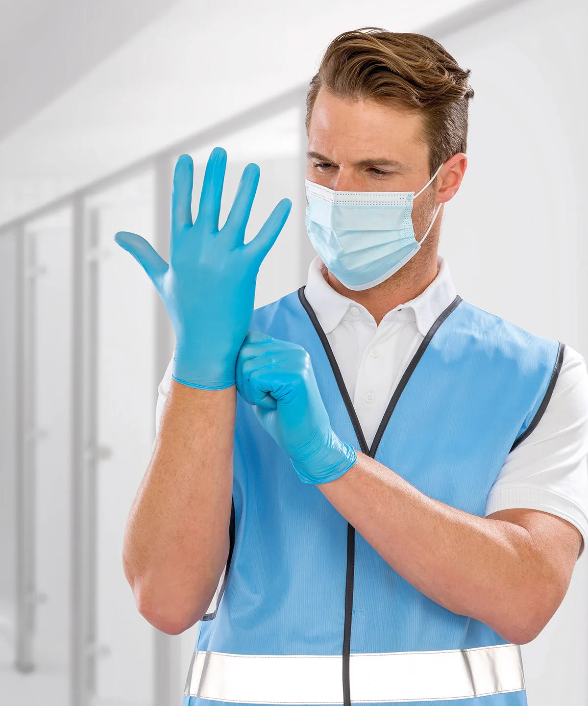 Synthetic protective gloves (Pack of 100) | Blue