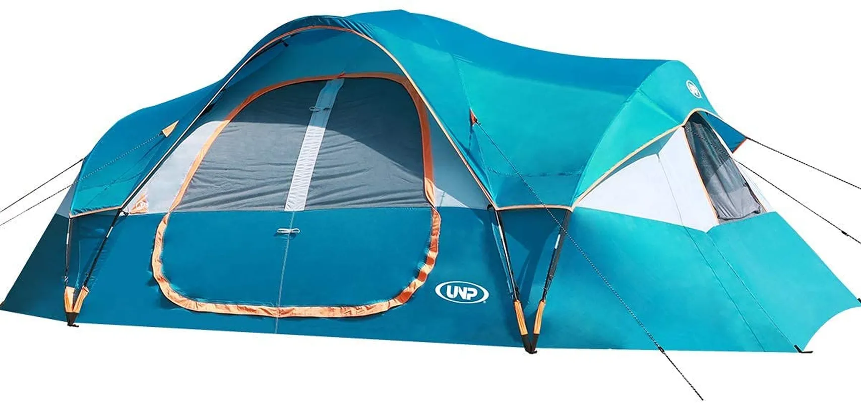 UNP Camping Tent 10-Person-Family Tents, Parties, Music Festival Tent, Big, Easy Up, 5 Large Mesh Windows, Double Layer, 2 Room, Waterproof, Weather Resistant, 18Ft X 9Ft X78In