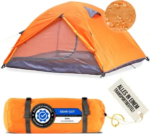 VALKENBERG Tent 1-2 Person - Ideal 1-2 Man Tent - Small Pack Size & Ultralight - Trekking Tent - Ideal as a Festival Tent, Trekking Tent or Fishing Tent - Outdoor Tent
