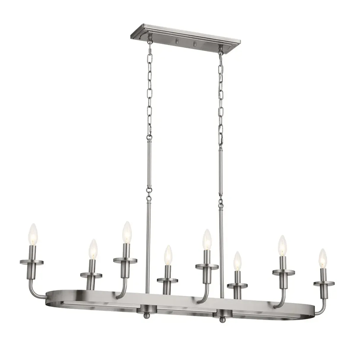 Vetivene 47" 8-Light Linear Chandelier, Classic Pewter Finish