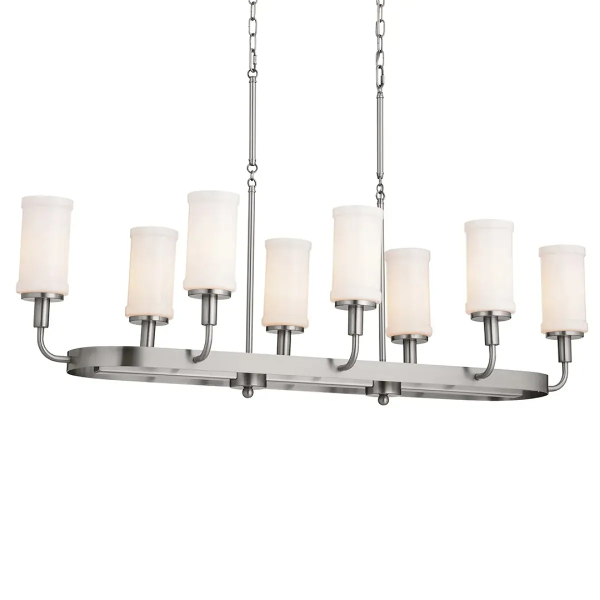 Vetivene 47" 8-Light Linear Chandelier, Classic Pewter Finish