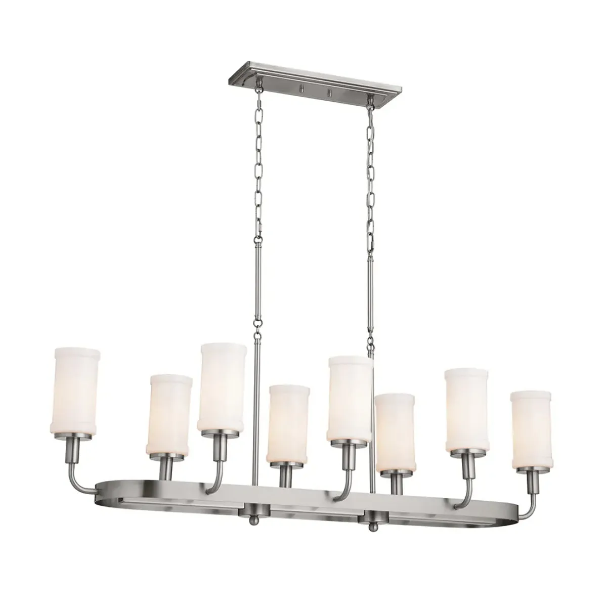 Vetivene 47" 8-Light Linear Chandelier, Classic Pewter Finish